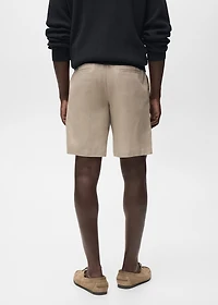 Linen-cotton blend Bermuda short