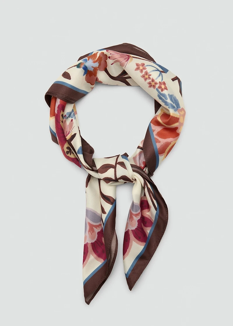 Floral-print scarf