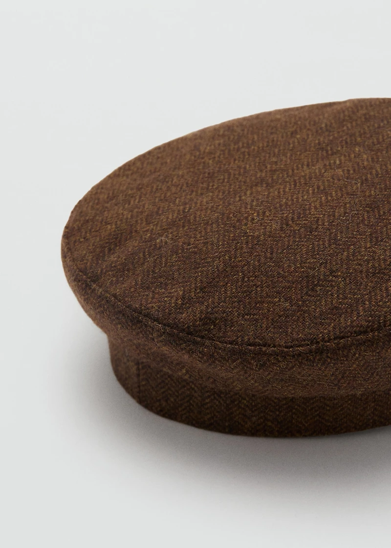 Wool baker cap