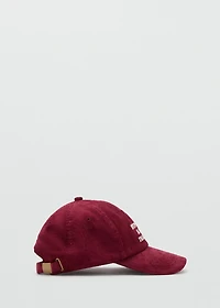Embroidered corduroy cap