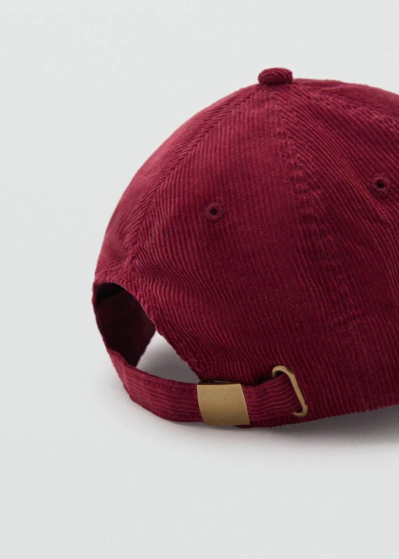 Embroidered corduroy cap