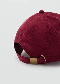 Embroidered corduroy cap