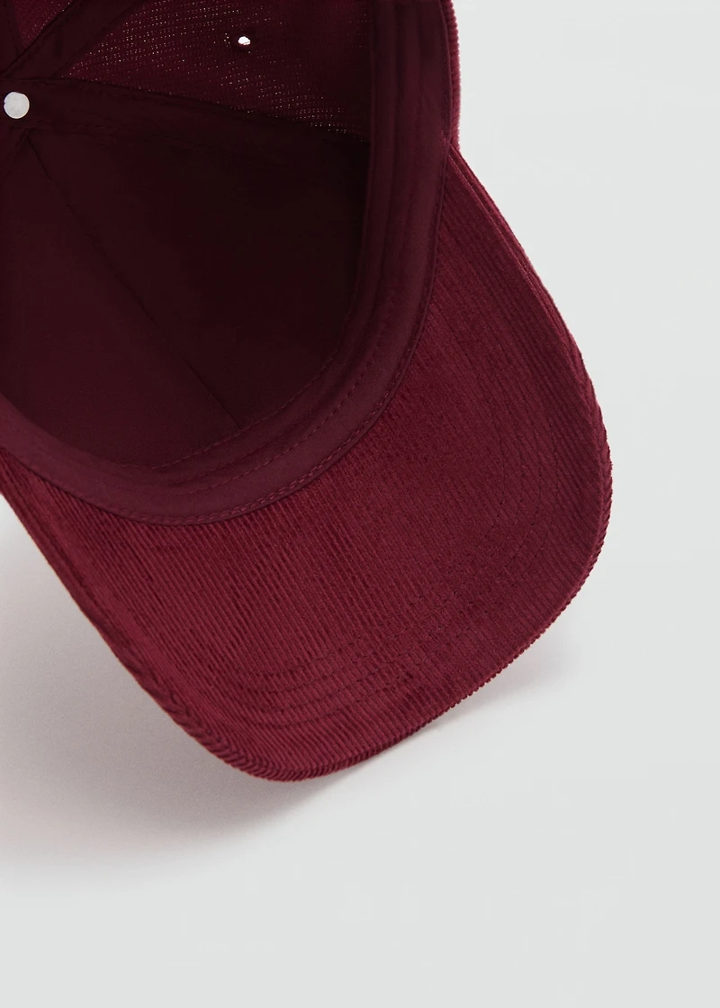 Embroidered corduroy cap