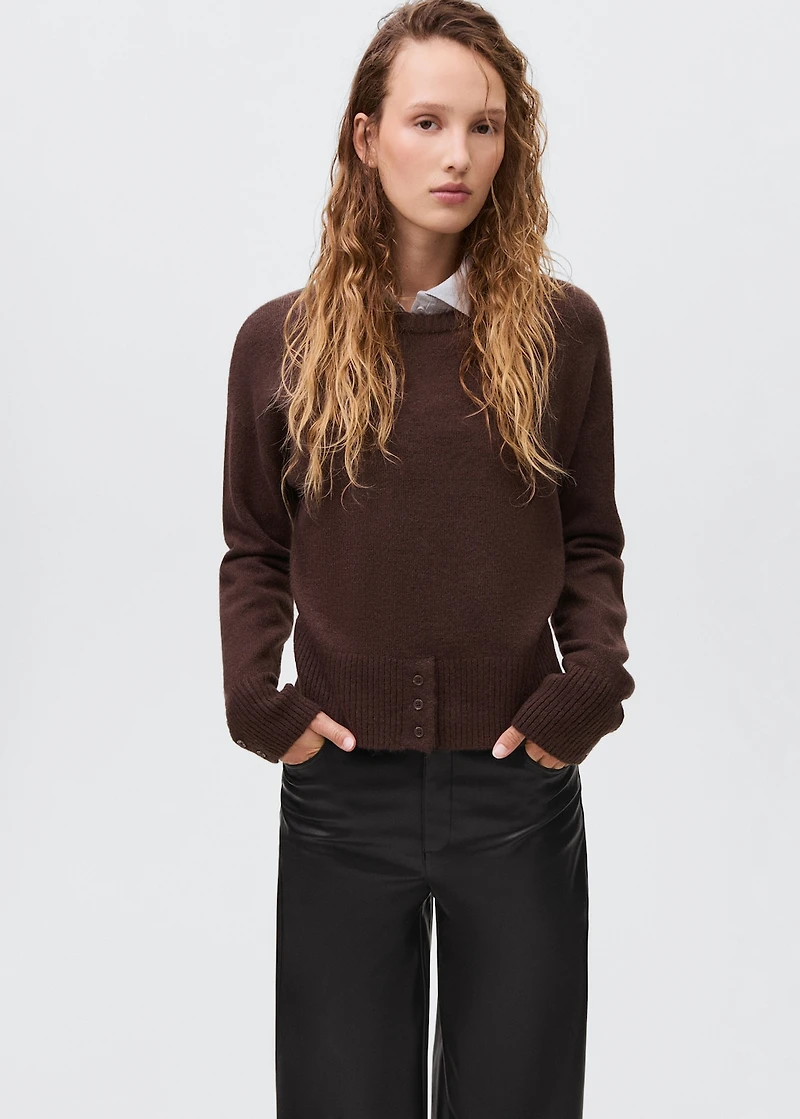 Straight leather-effect pants