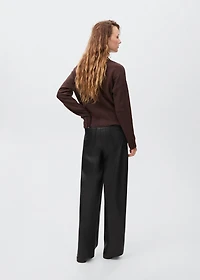 Straight leather-effect pants