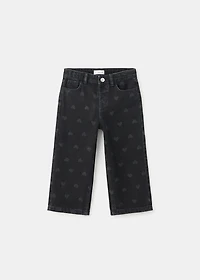 Straight-leg jeans with hearts