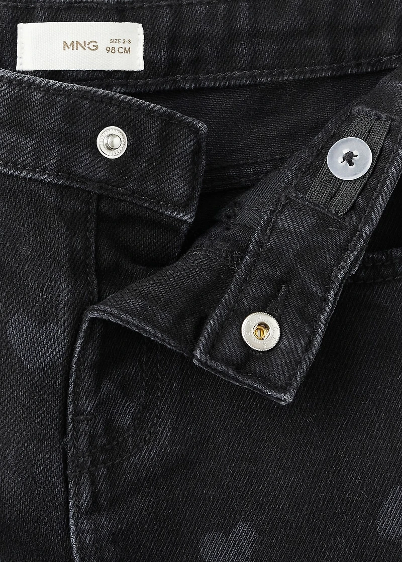 Straight-leg jeans with hearts