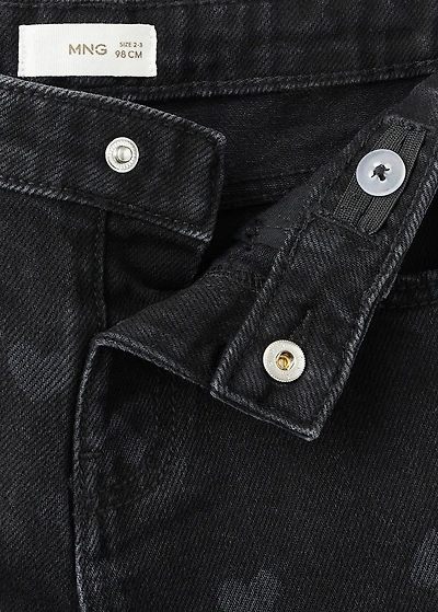 Straight-leg jeans with hearts