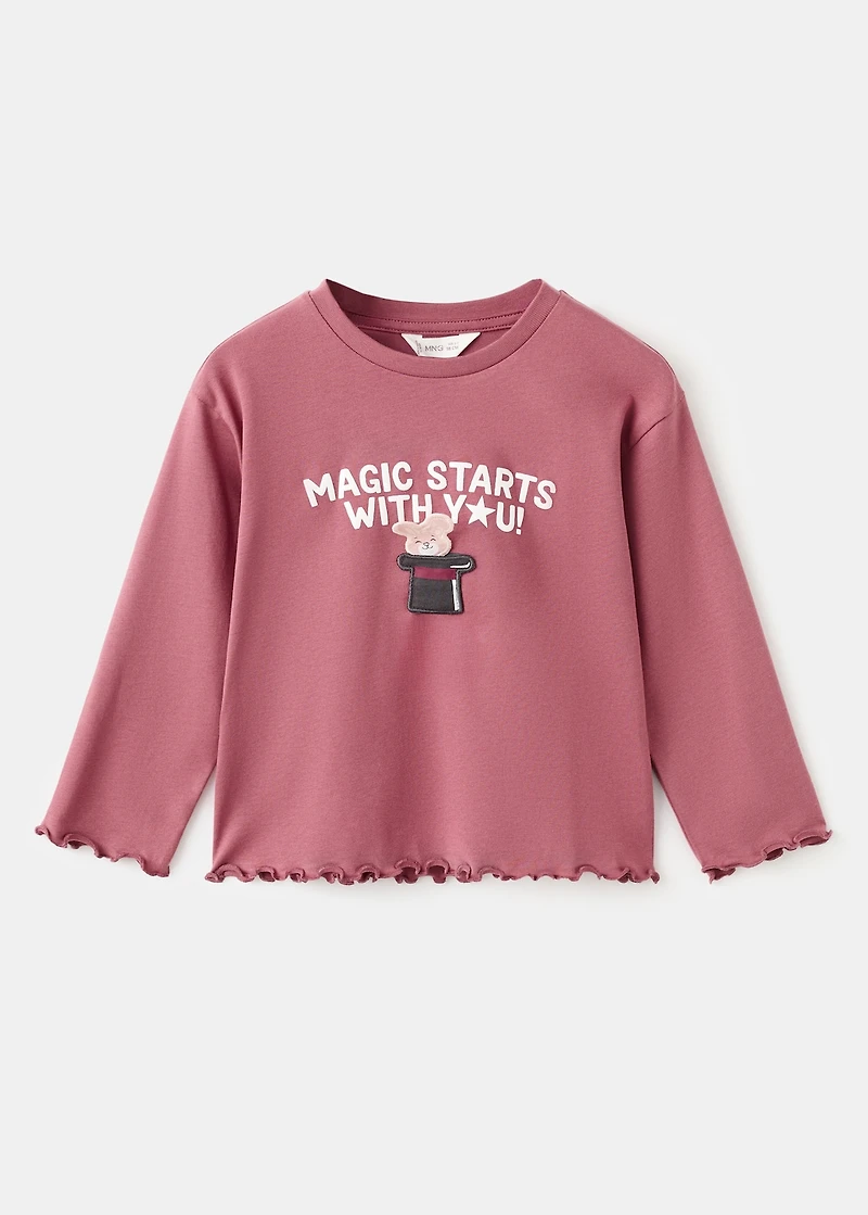 Textured embroidered t-shirt