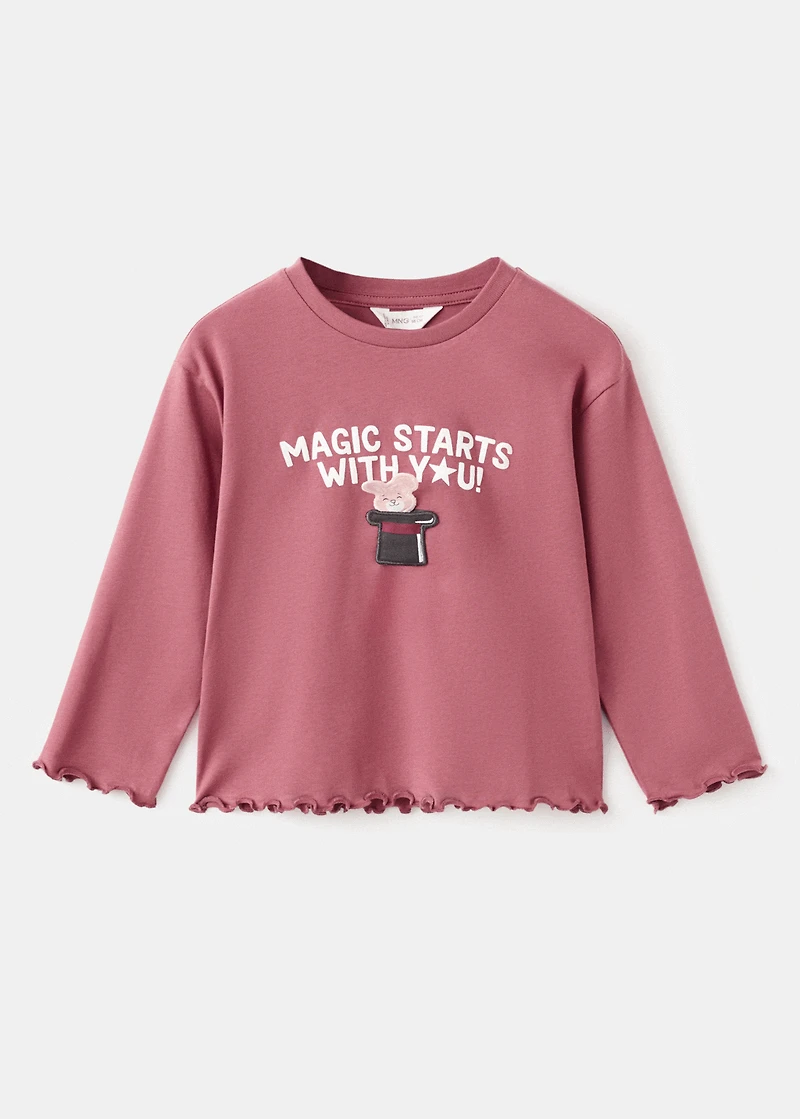 Textured embroidered t-shirt