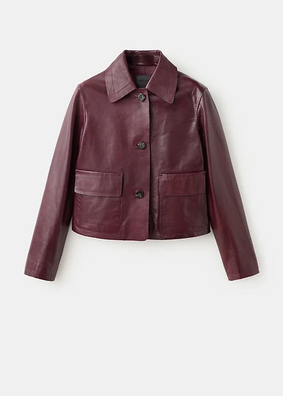 100% leather jacket with buttons