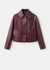 100% leather jacket with buttons