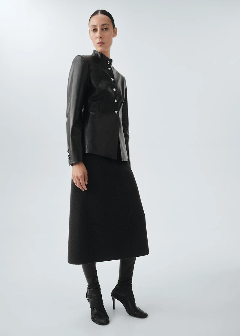 100% leather jacket with buttons