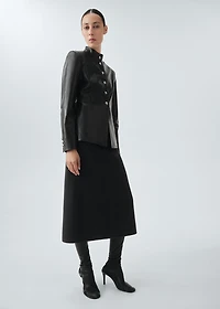 100% leather jacket with buttons