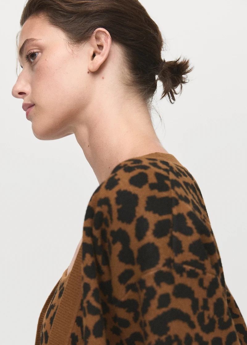 Leopard knit cardigan