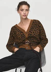 Leopard knit cardigan
