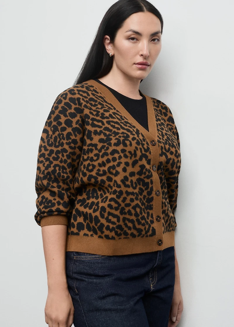 Leopard knit cardigan