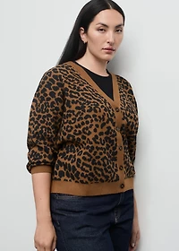 Leopard knit cardigan
