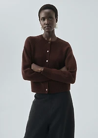 Chunky knit wool-blend cardigan