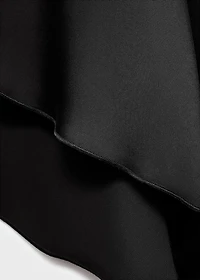 asymmetrical satin-finish dress with hem