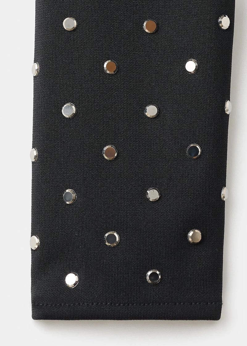 Long-sleeved crystal bodysuit