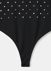 Long-sleeved crystal bodysuit