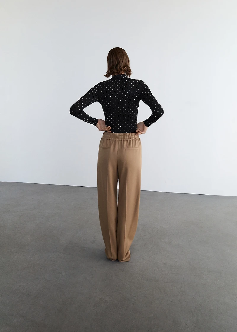 Long-sleeved crystal bodysuit