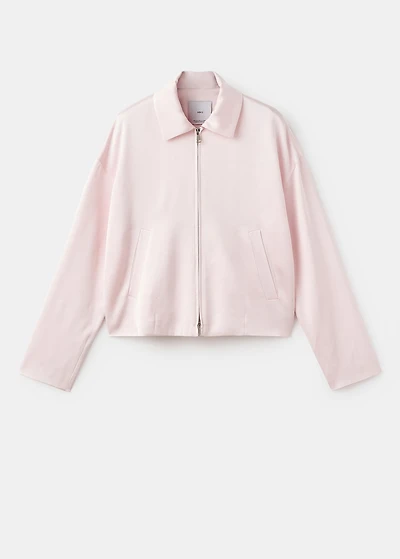 Satin jacket with zipper