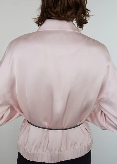 Satin jacket with zipper