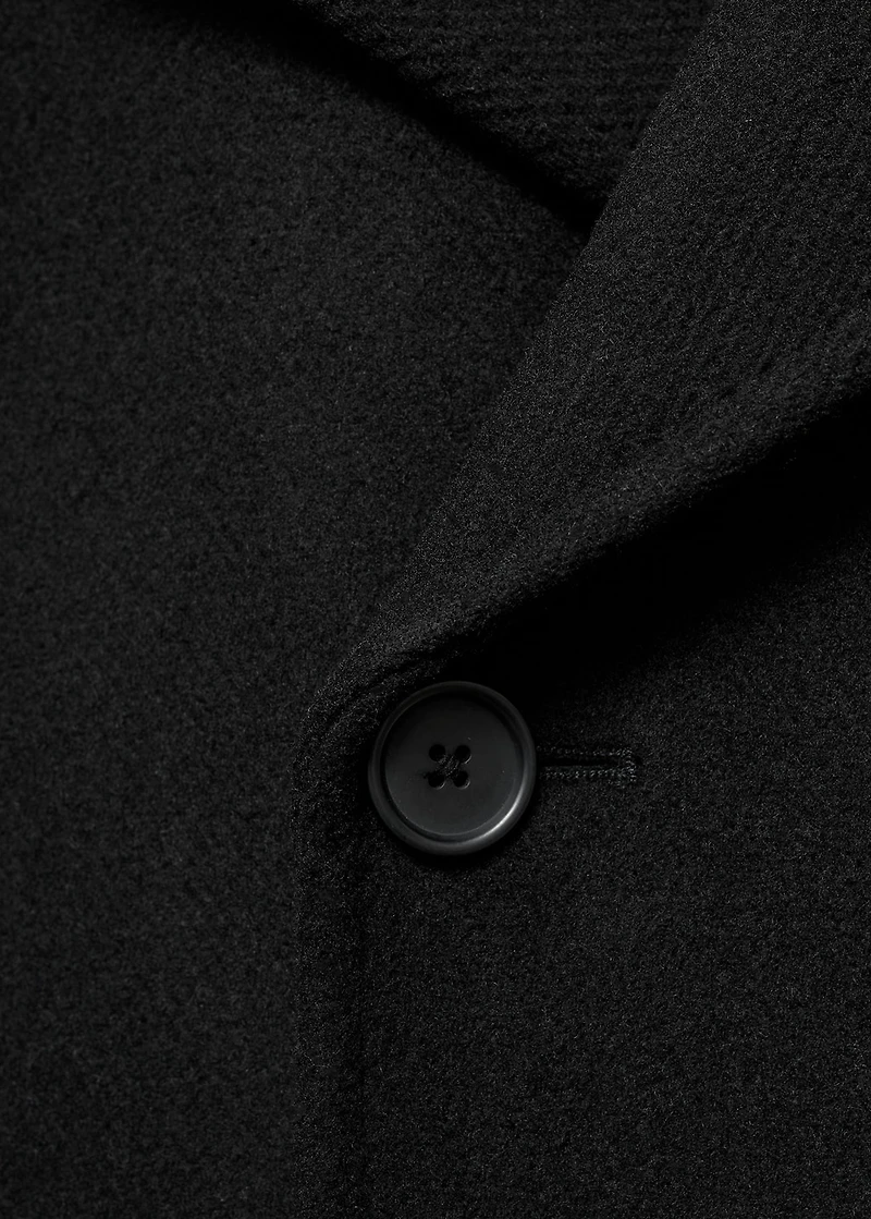 Wool double-breasted coat with buttons