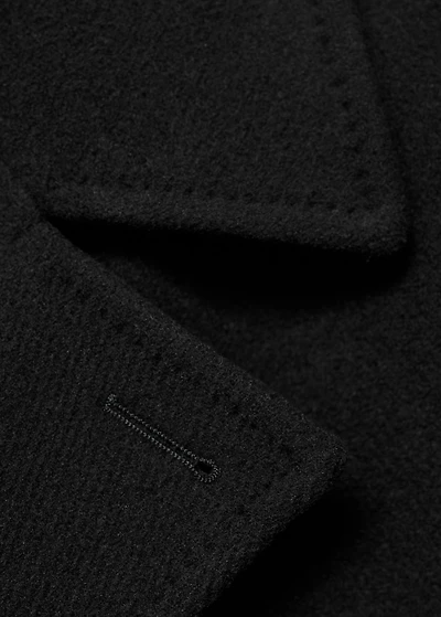 Wool double-breasted coat with buttons