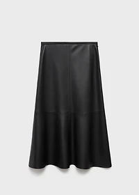 Faux-leather midi-skirt