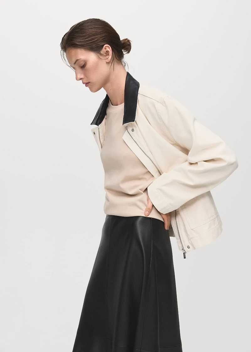 Faux-leather midi-skirt