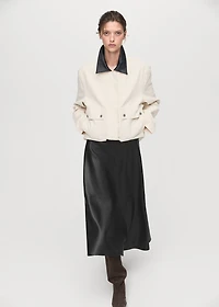 Faux-leather midi-skirt