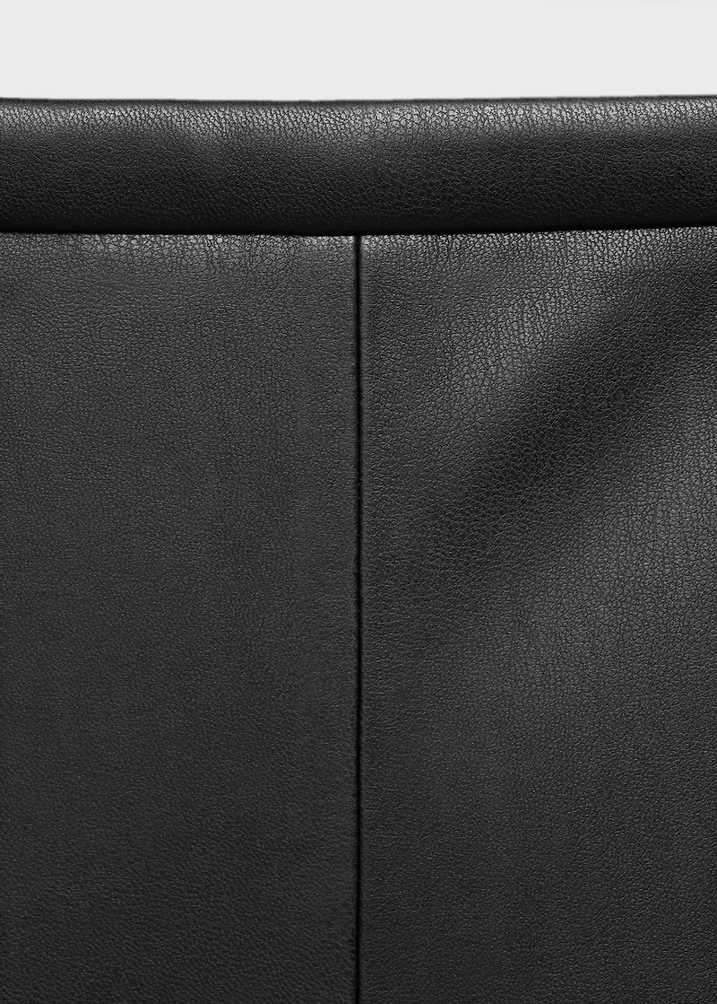 Faux-leather midi-skirt