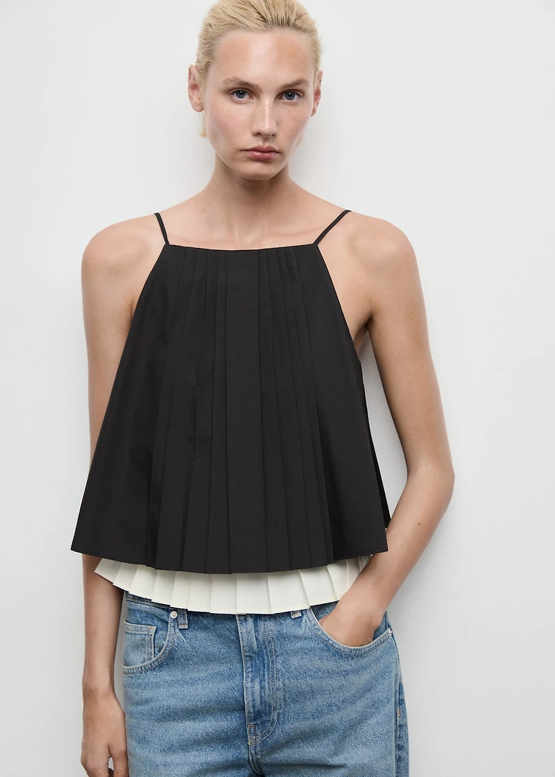 Pleated combined top