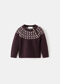 Jacquard sweater with buttons