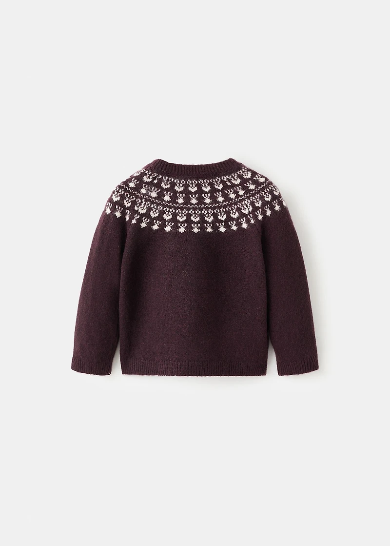 Jacquard sweater with buttons