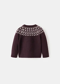 Jacquard sweater with buttons