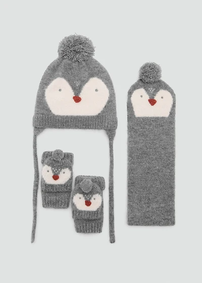 Penguin scarf with stitching detail