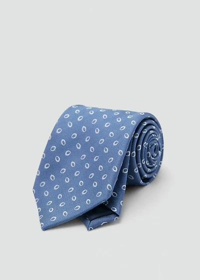 Printed silk tie