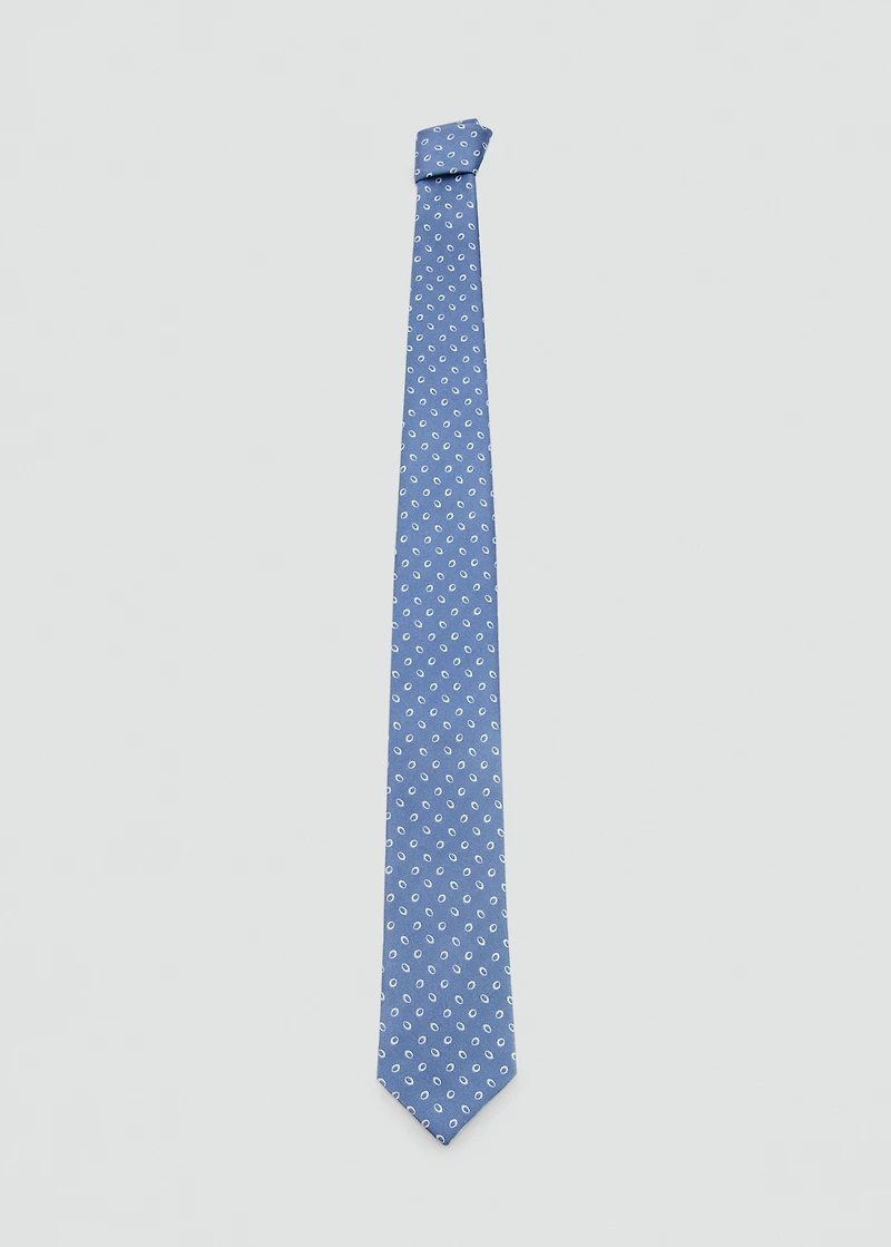 Printed silk tie