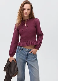 Blouse with gathered bows