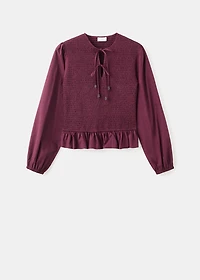 Blouse with gathered bows