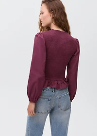 Blouse with gathered bows