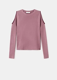 Knitted sweater with cut-out