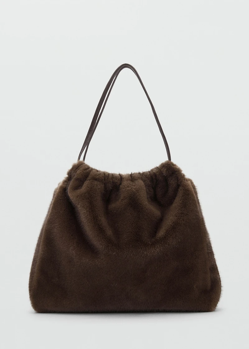 Faux-fur shoulder bag