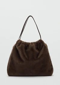Faux-fur shoulder bag