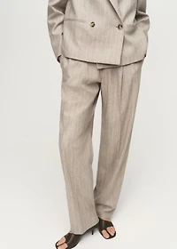Pinstripe wool suit pants