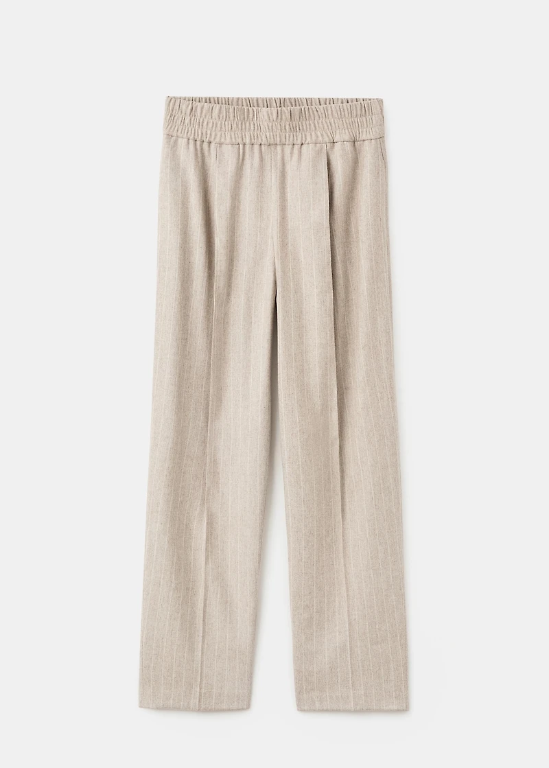 Pinstripe wool suit pants